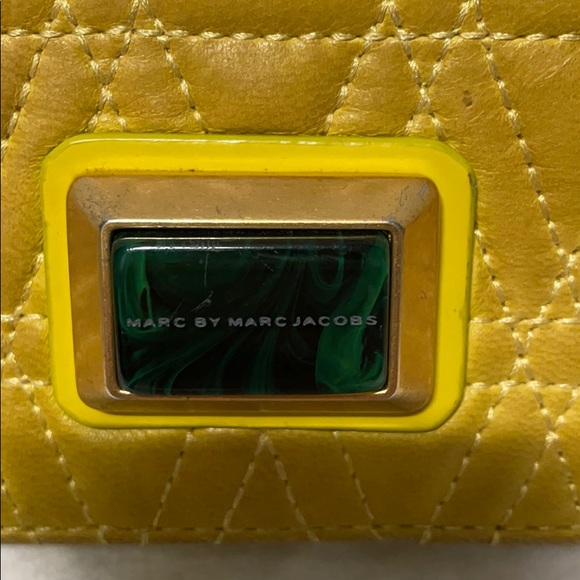 Yellow Marc Jacobs wallet wristlet